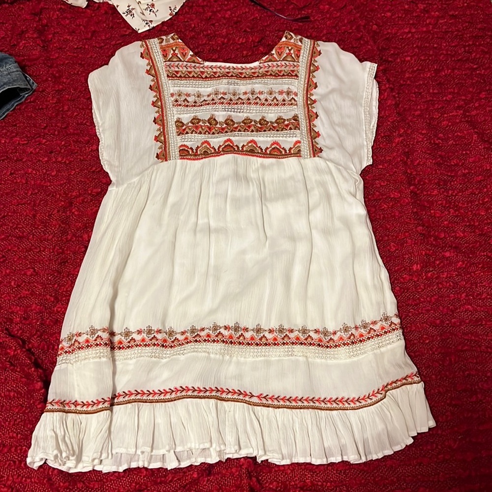Free People Embroidered Mini Dress